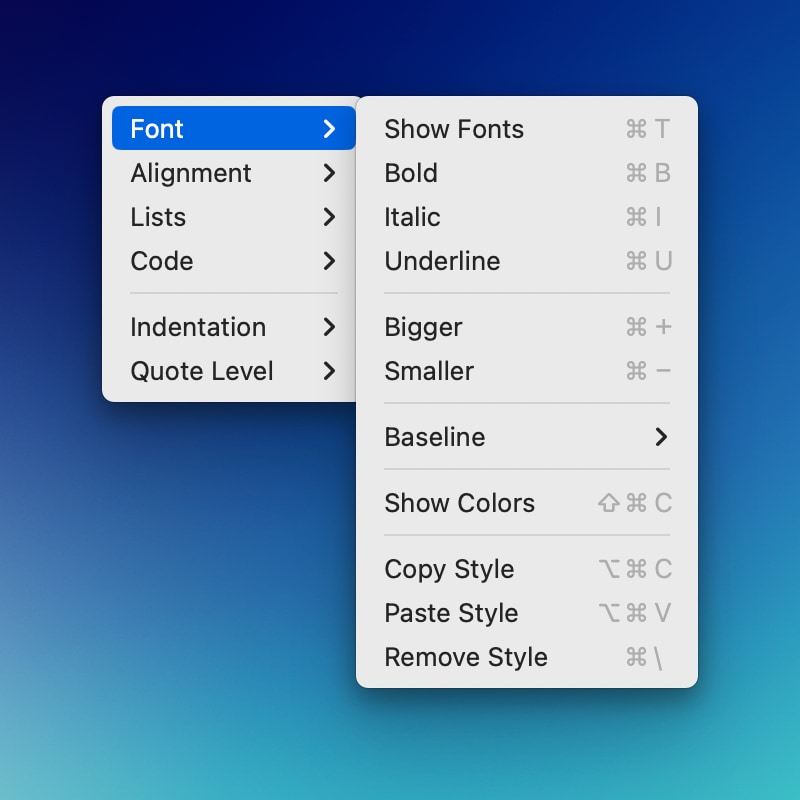 Format bar