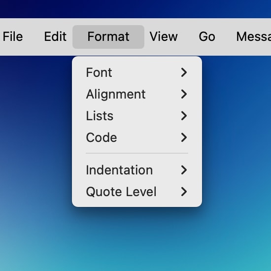 Format Menu