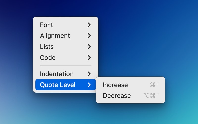 Format bar