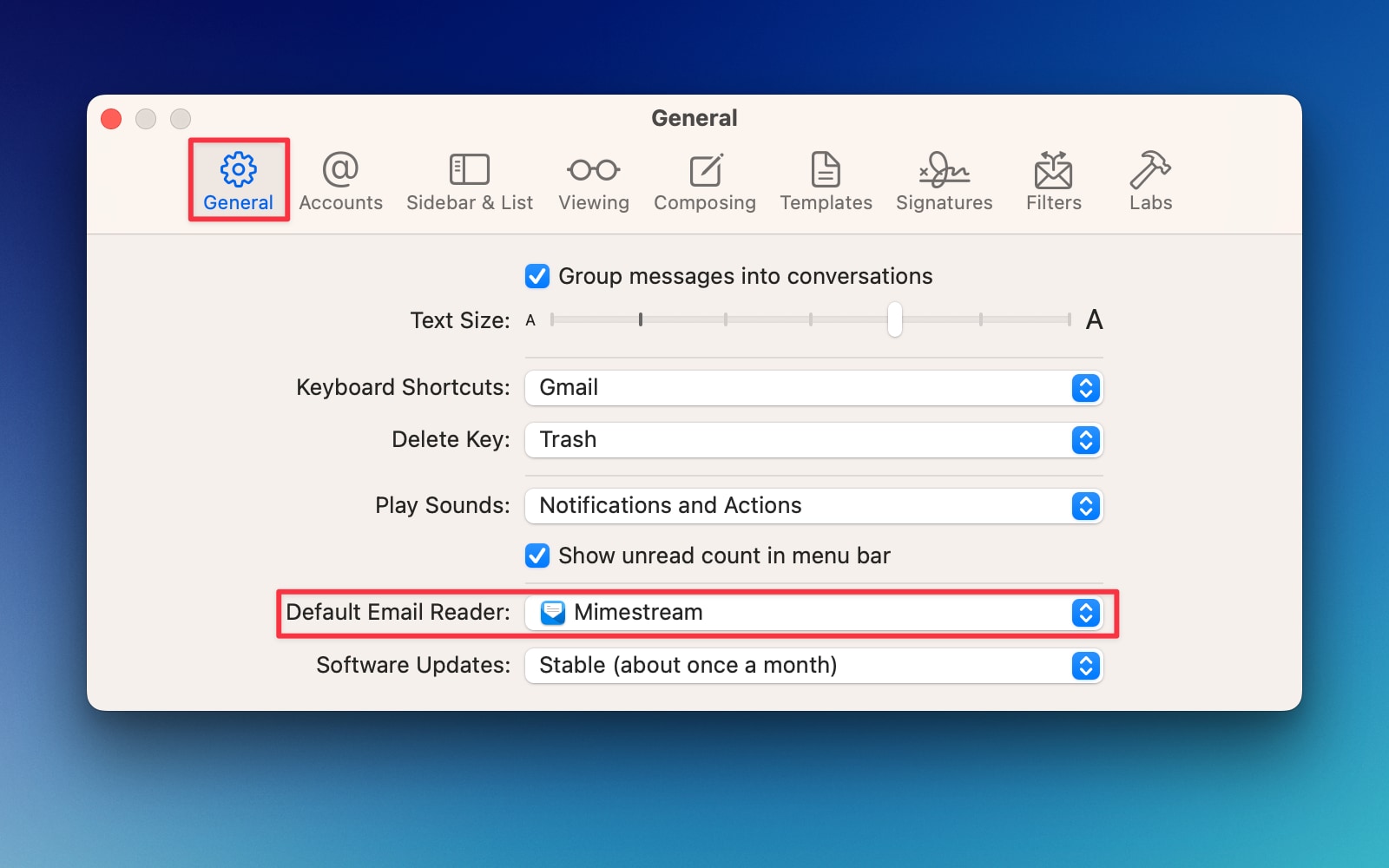 Default Email Client