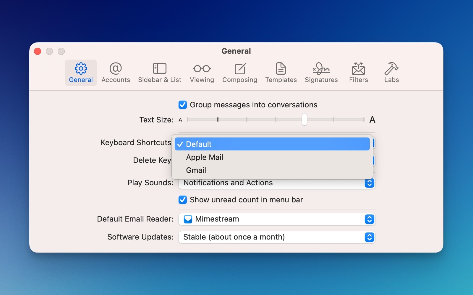 Keyboard Shortcuts Setting